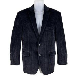 Calvin Klein Men 42R Black Corduroy Sport Coat Double Vented Timeless Minimalist